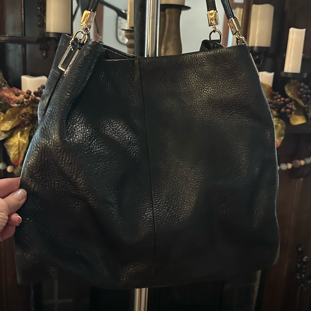 Coach Black Leather Shoulder Bag